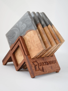 จานรองแก้วไม้ศิลปะอีพ็อกซี่พร้อมการหล่อด้วยเรซินและรูปแบบนางฟ้าธรรมชาติเหมาะสำหรับธุรกิจและของขวัญส่วนตัว - Product Image 2