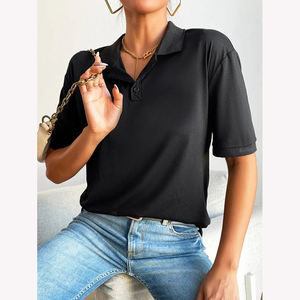 เสื้อโปโลผู้หญิงปักโลโก้ตามสั่ง ผ้าฝ้าย 100% เสื้อโปโลแบบเรียบสำหรับเล่นกีฬา ดีไซน์แฟชั่นล่าสุด - Product Image 5