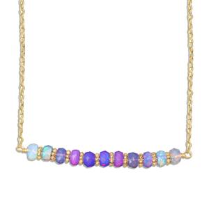 Collar de Cadena con Cuentas de Ópalo Lavanda Natural en Plata de Ley 925 para Mujer, Tamaño 18 Pulgadas, Collares de Cuentas Finas para Aniversario - Product Image 1