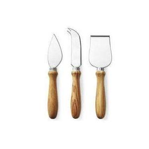 Ensemble de fromage en acier inoxydable avec manche en bois moderne classique pour le service de table de mariage ensemble de fromage de qualité alimentaire - Product Image 1