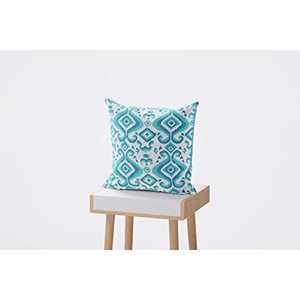 Juego de funda de cojín de algodón con estampado de bloque verde Buti de Rajasthani hecho a mano (5 piezas) 40x40cm - Product Image 2