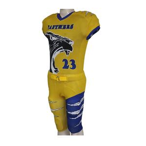 Conjunto de Pantalones y Camiseta de Fútbol Americano Sublimados Personalizados al por Mayor, Uniformes de Manga Corta de Poliéster Anti-UV para Adultos - Product Image 3
