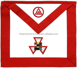 Tablier maçonnique du Rite d'York, Régalia du Chapitre de l'Arche Royale, Tablier de cérémonie maçonnique avec broderie de haute qualité, Fournitures - Product Image 5
