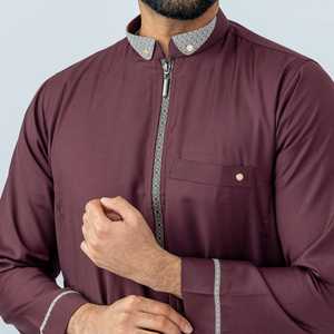 La mejor calidad Qatar Dubai Thobes para hombres con costura Elegante ropa islámica musulmana Thobe Jubba Kaftan Abaya para hombres - Product Image 5