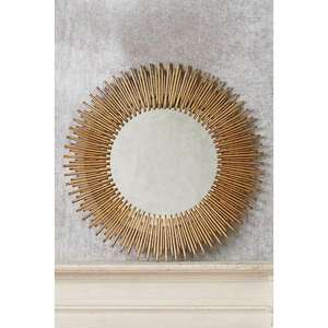 Antique Brass <b>Mirror</b> Frame With Luxury Craftsmanship and Timeless Elegance for <b>Vintage</b>-themed Living Room Interiors - Product Image 4