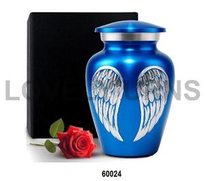 Urna pequeña azul para cenizas humanas - Capacidad de 3 pulgadas cúbicas - Homenajea a mamá, papá, bebé y seres queridos especiales - Product Image 1