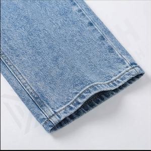 Jeans amples pour femmes grande taille personnalisés, denim en coton délavé clair, décoration boutonnée, streetwear d'automne, coupe ample, pantalon à logo - Product Image 6