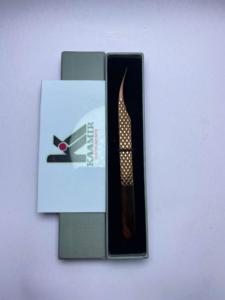 Pince à épiler d'extension de cils à isolation droite en or rose à vendre à chaud en acier inoxydable avec Nano Grip Prix compétitif - Product Image 3