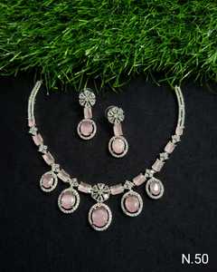 ชุดสร้อยคอเจ้าสาวประดับเพชรแบบอเมริกันและชุดเครื่องประดับต่างหูคลาสสิกสำหรับงานแต่งงานเครื่องประดับสไตล์คลาสสิกสำหรับผู้หญิง - Product Image 2