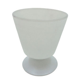 Pot de bougie givré de sable votif de lumière en verre de qualité supérieure pour la décoration de maison et de table faite à la main en vrac - Product Image 1