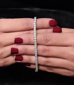 Elegante pulsera de tenis de moissanita cultivada en laboratorio 5,0 TCT para mujer, pulsera de diamantes de 3,00 MM, brazalete elegante de oro de 14kt de plata 925 - Product Image 2