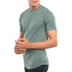 New Style Summer 100% Cotton Casual <b>Turtleneck</b> Solid for <b>Men</b> Short Sleeve Breathable Quick Dry Canvas Front Logo T-shirts - Product Image 2