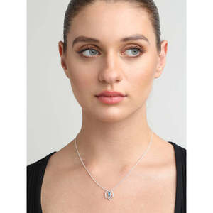 Collar con Colgante Clásico Stella de CLARA, Plata de Ley 925, Diseño de Copo de Nieve con Circonita, Oro Rosa de 18K, para Compromiso - Product Image 5