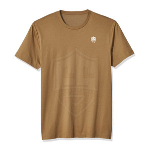 Camiseta de algodón de alta calidad para hombre, cuello redondo transpirable con patrón de logotipo sólido, longitud corta, diseño personalizado OEM hecho en Pakistán - Product Image 1