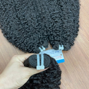 Precio de fábrica, extensiones de cabello humano vietnamita rizado birmano crudo, extensiones de cabello rizado birmano de doble dibujado - Product Image 2