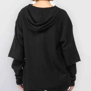 Sudadera con Capucha de Doble Manga para Mujer, Ropa de Calle 100% Algodón, Cómoda, con Logotipo Personalizable - Product Image 2