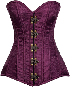 Corsé de alta calidad personalizado 2024 de Pakistán, hermoso busto, moldeador de tela de lona deshuesada de acero de terciopelo genuino rojo oscuro - Product Image 1