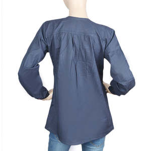 Women'<b>s</b> Full Sleeves Western Top - Steel Blue - Product Image 2