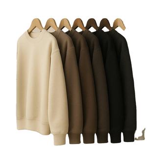 Sudadera de Felpa con Cuello Redondo Extra Grande para Hombre, Estilo Urbano Minimalista, Ultra Suave, 100% Algodón, Secado Rápido, 180g, Hombros Caídos - Product Image 1