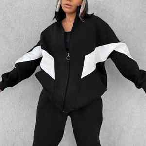 Wholesale 2026 Spring Collection Custom for Puff Print Graphic Full Zip <b>Hoodie</b> Casual Oversize Zipper Hooded Jacket for Women - Product Image 4