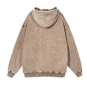 Venta al por mayor personalizado 100% algodón lavado con ácido sudaderas con capucha para hombre de lana pesada con diseño de bolsillo de cuello con capucha para el invierno - Product Image 4