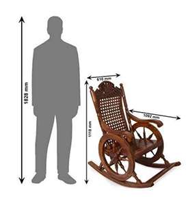 Mecedora de madera antigua con diseño tallado adornado, perfecta para la relajación interior clásica - Product Image 2