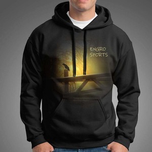 Sweats à capuche imprimés personnalisés Pulls à capuche pour hommes et femmes Industrie pakistanaise Noir Vêtements et accessoires Sweats à capuche et sweatshirts - Product Image 1