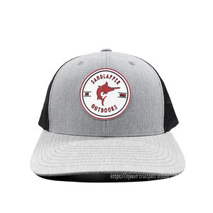 Heather Gray Trucker <b>Hats</b> <b>for</b> <b>Men</b> Custom Embossed PVC Logo Sportswear Stylish <b>for</b> Outdoor <b>Fishing</b> & Casual Use - Product Image 1