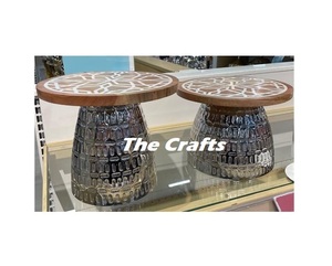 Prime Quality Cake Serving Stand In Aluminium Gold Color Cake Stand With Wooden Handles For Kitchenware Use - Product Image 2