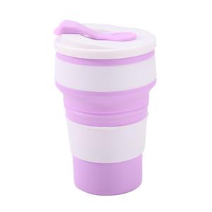 Taza plegable de silicona portátil y creativa, muy vendida, con tapa. - Product Image 1