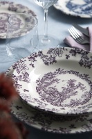 Service de vaisselle 12 assiettes en céramique multicolores, moderne, durable, écologique, compatible micro-ondes, thème floral vintage Les Voyages Excelsa