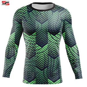 Quick Dry Sublimation Printed <b>Men</b> Compression Shirt Long Sleeve Sports Base Layer Running Training Fitness Wear <b>Rash</b> <b>Guard</b> <b>Men</b> - Product Image 6