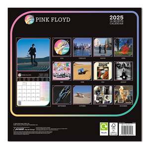 Calendrier mural Pink Floyd 2025 en papier imprimé avec cadre photo, horloge et utilisation au bureau, promotion électronique - Product Image 4
