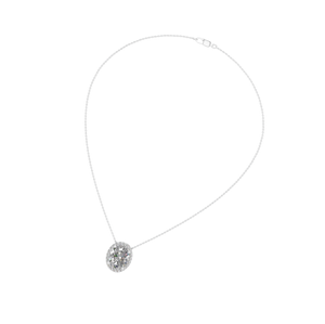 Collar de oro rosa macizo de 14K para mujer, colgante de solitario de diamante cultivado en laboratorio certificado IGI, acentos de forma ovalada para fiestas de bodas - Product Image 3