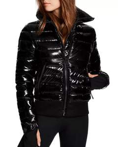 Veste matelassée noire personnalisée pour femmes, veste d'hiver brillante matelassée, légère, isolée, vêtements d'extérieur tendance, fabricant personnalisé - Product Image 4