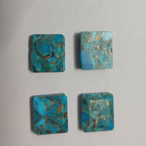 2 Pcs de Turquoise Cuivre Simulé 16x14mm Rectangle Rose Cut Flat Back 20.6 Cts Iroc Sales Bestseller Loose Gemstones US $15 - Product Image 5