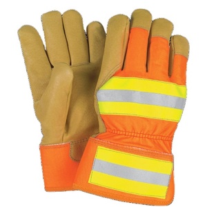 Gants de gréeur canadiens réfléchissants Gants de travail de sécurité pour les mains Gants de gréement en cuir réfléchissants du fabricant indien Best - Product Image 1