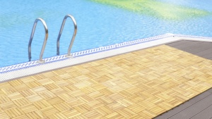 Modern Interlocking WPC Decking Tiles Square <b>Brushed</b> Waterproof Outdoor <b>Flooring</b> 300x300mm Dual Lock Design - Product Image 5