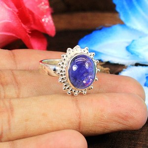 Venta al por mayor romántico Marquesa tanzanita piedra preciosa anillo de plata esterlina IGI certificado rodio plateado con oro amarillo joyería de moda fina - Product Image 1