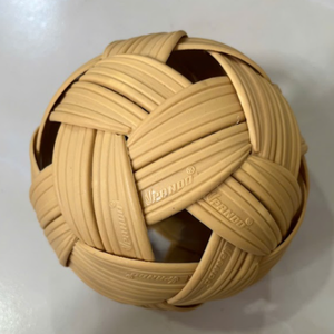 Décoration de boule en osier rustique \ Ornement en rotin naturel écologique pour centre de table - Product Image 2