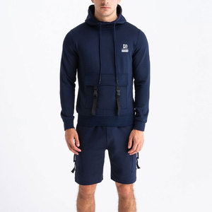 Ensemble streetwear décontracté pour homme, sweat à capuche et short, vente flash, prix bas, haute qualité, 100% coton respirant - Product Image 1
