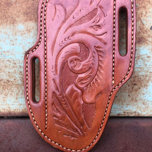 Gaine en cuir de vache de luxe faite à la main moderne Portable pliant extérieur couteau de poche couverture avec clip de ceinture pour Camping piégeage des animaux - Product Image 6