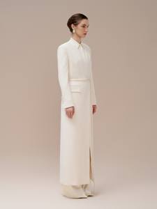 Gabardina Larga para Mujer, Abrigo Largo con Bolsillos Delanteros, Tejido Ecológico, Ropa de Mujer Whiteant, Mejor Mayorista, Disponible - Product Image 3