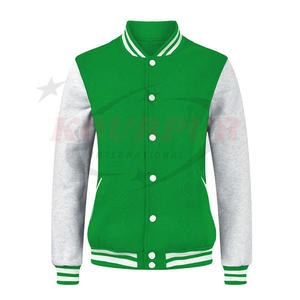 High Quality Winter Men's Varsity Jacket with Genuine Leather Stand Collar Breathable Design-New Arrival Trending Wholesale - Product Image 5