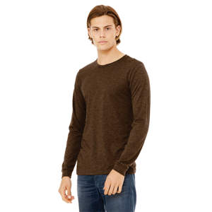 Airlume-Camiseta de manga larga Unisex, Camiseta de algodón peinado y anillo, 52% Poly 32, 48% oz, color marrón, brezo CVC, 4,2 - Product Image 2