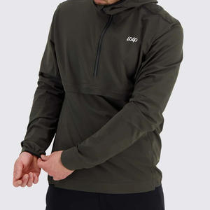 Chaqueta Anorak de entrenamiento al aire libre de secado rápido transpirable elástica ligera personalizada para hombre cierre de cremallera a prueba de viento estampado de concha suave - Product Image 4