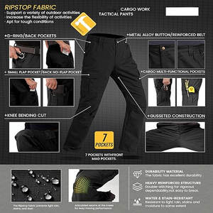 Pantalones Cargo Tácticos para Hombre, 100% Algodón, Ligeros, Transpirables, Resistentes al Viento, para Trabajo al Aire Libre, Estilo Jogger, Cintura Media Elástica, Multibolsillos - Product Image 6