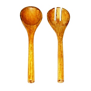 Serveurs à salade en bois de manguier Ensemble de service à salade fait main en émail Produit en bois pour la cuisine à domicile - Product Image 4