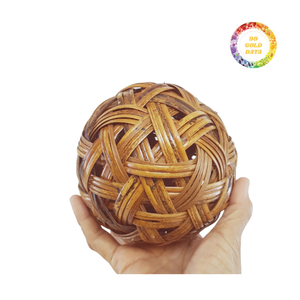 Boules de rotin de décor à la maison rustique boules décoratives de rotin naturel tissé à la main orbes en osier écologiques - Product Image 4