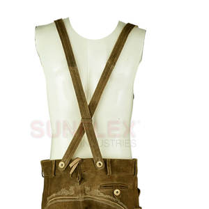 Lederhosen กระโปรงยาวถึงเข่าแบบบาวาเรียหนังกลับแบบสั่งทำหนังแพะยาวปานกลางแห้งเร็วสีทึบกันลมแบบพรีเมียม - Product Image 6